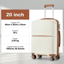 Small 20Inch Hard Shell PP Suitcase Cabin Hand Luggage 4 Wheels Travel Case