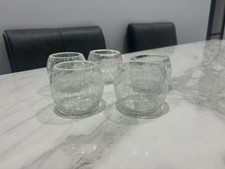 5 Crackled Effect Glass Tea