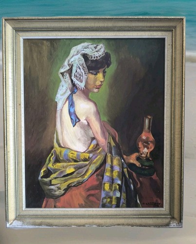 Oil canvas chambon - oil, r
