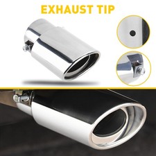 Car Auto Exhaust Pipe Tip Rear Tail Throat Muffler Stainless Steel Bent Black 1x