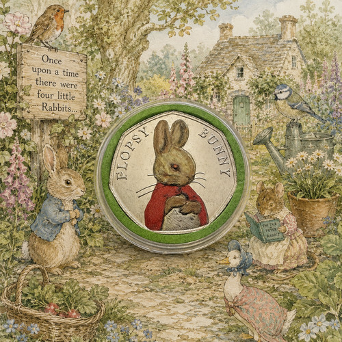 2018 flopsy bunny 50p royal - 50p,