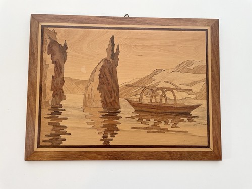 Vintage italian marquetry wall - vintage,