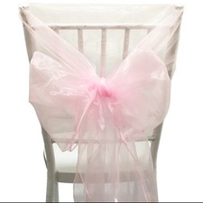 48 Powder Pink Organza Chair Hoods Wedding Party Decoration