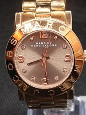 Marc By Marc Jacobs Women’s Amy Watch,Gold With Crystal Dial And Brand Bezel