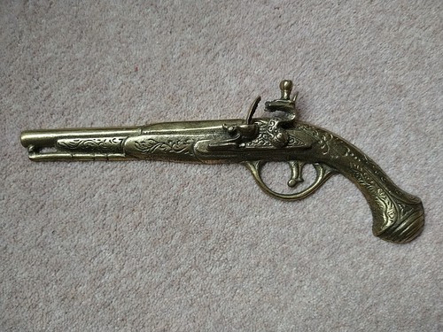Decorative brass gun - brass,