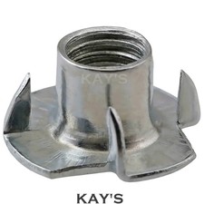 FOUR PRONGED T NUTS CAPTIVE THREADED INSERTS FOR WOOD FURNITURE M4 M5 M6 M8 M10 