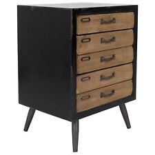 Dutchbone Sol Draught mans Chest of Drawers Black Metal Distressed Wood