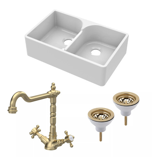 Traditional fireclay kitchen - traditional,