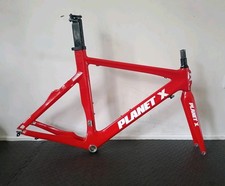 Planet X Stealth Pro Red Carbon Road/TT/Tri Frame/Fork 57cm w/FSA headset