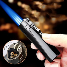 ✅Free Name engrave ✅Triple JET BLUE FLAME LIGHTER ✅ WINDPROOF TRIPLE Fire ✅ #07