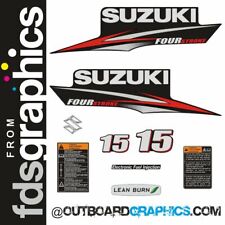 Suzuki DF15 15hp four stroke outboard engine decals/sticker kit