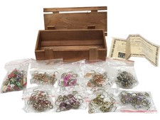 Thomas Pacconi Set of Handcrafted Christmas Ornaments with Hooks in Wooden Crate