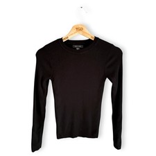 Ladies Black Ribbed Jumper