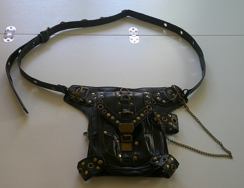 Black handbag gothic - handbag,