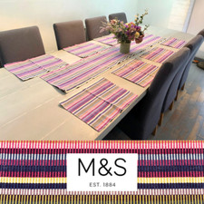Marks & Spencer x8 Placemats & x1 Table Runner 100% Cotton, Candy Stripes VGC