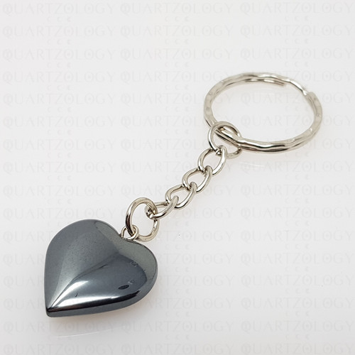 Hematite heart quartz crystal - heart,