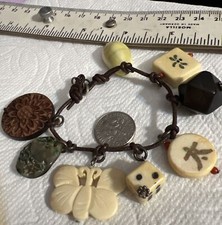 MAKE BEST OFFER Bracelet Charms Vintage Jewelry Asian Butterfly Mahjong Dice