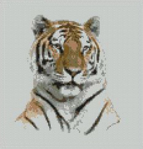 Tiger head counted cross - head,