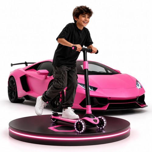 Kids wheel scooter with - scooter, led