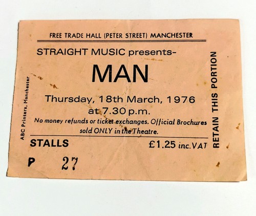 Man 1976 concert ticket - 1976,