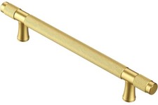 AITITAN 10 Pack 128mm Hole Centre Matte Light Gold Cabinet Pulls Knurled Handles