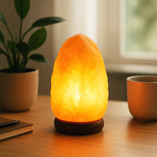 Himalayan Pink Salt Lamp 3–5kg Natural Crystal Rock with Wooden Base Bulb Cable