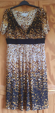 Ronni Nicole Mustard, Black, Cream Dress Size 14. Crossover top, empire line.