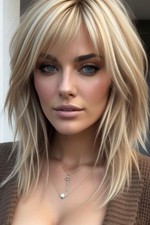 Short Warm Beige Blonde Layered Cut Wigs Lace Front 100% Human Hair Wigs 10"