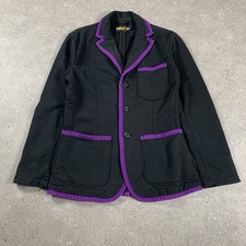 Ralph Lauren Rugby Jacket Mens Small Black Blazer Rowing Piping Cotton Coat