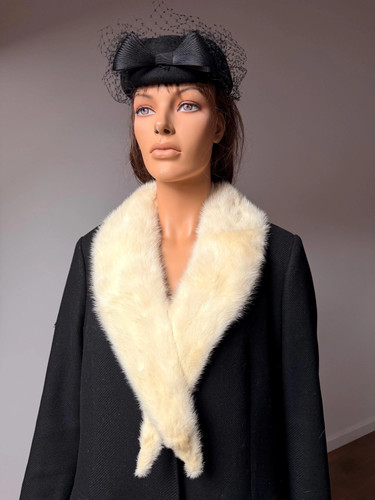 Vintage white mink fur collar - vintage,