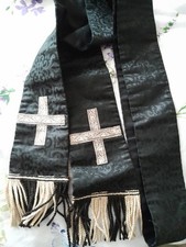 Ecclesiastical Clergy Priests Stole Black Gold