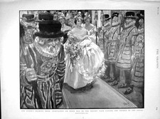 Original Old Antique Print