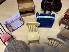 Small Mix Of dolls House Furniture - Bundle Job lot - Arm Chairs Tables Dresser