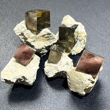 Golden iron pyrite crystal - golden,