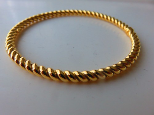 Gold slave bangle 4mm - slave, ladies