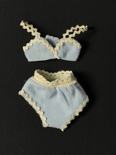Sindy Little Things bra knickers set 1977 blue rick rack trim 44073 fit 12" doll