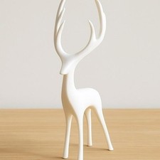 Minimalist White Deer Ornament