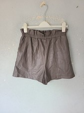 PRIMARK SIZE 12 BROWN PAPERBAG FAUX LEATHER SIZE 12 SHORTS NEVER WORN
