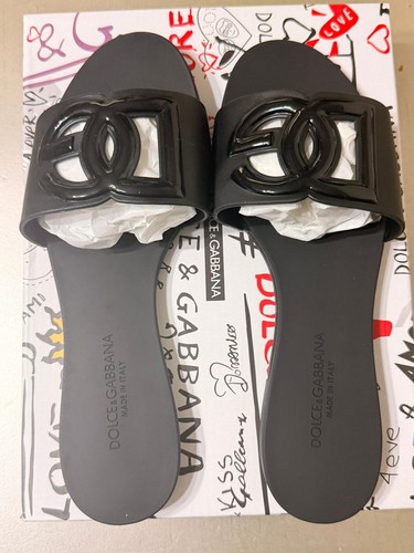 Dolce gabbana black logo slide - black,