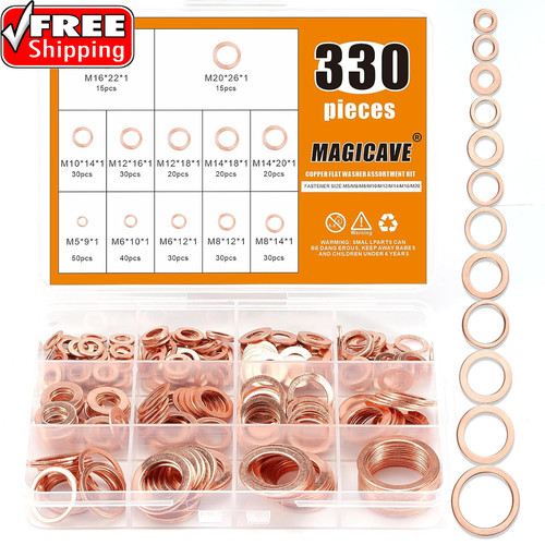 330 pcs copper washers - 330,