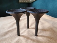 VINTAGE BRUTALIST CAST IRON HORNBLOWER CANDLE HOLDER DENMARK C1960s HOLMGREN