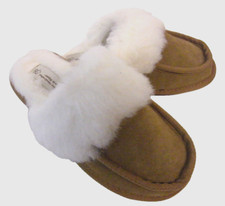 LADIES SUEDE SLIPPERS BY EASTERN COUNTIES LEATHER