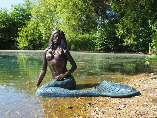 Metal mermaid ornament - metal,