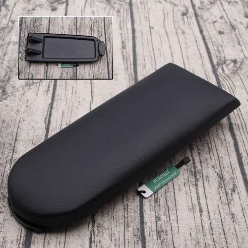 Black leather armrest - black,