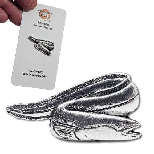 Eel fish pin badge - fish,