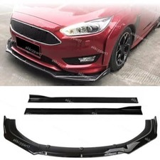 For Ford Focus 86.6" Side Skirts Rock Panel Front Bumper Spoiler Splitter Lip