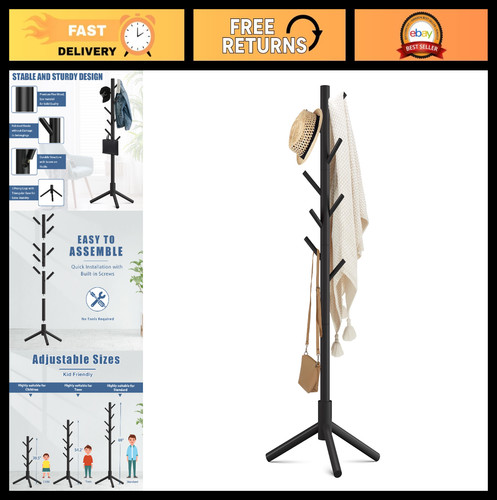 Wooden coat rack stand - coat, with