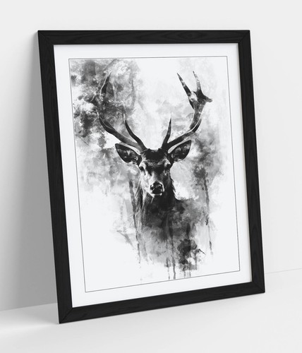 Black and white - and, stag