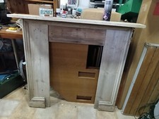Anitique Pitched Pine Fire Surround And Mantel, stripped & sanded