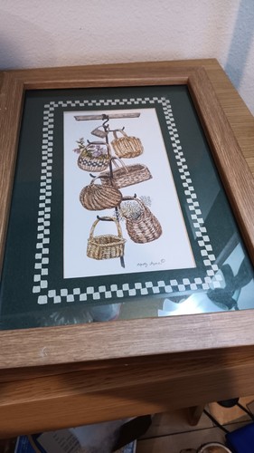 Vintage framed print woven - framed,